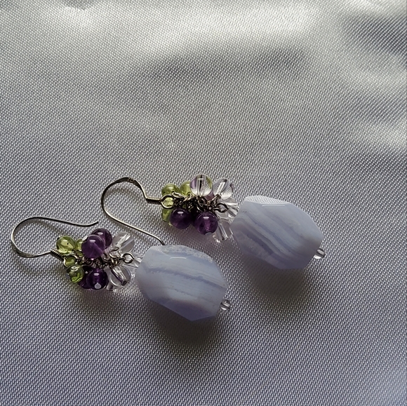 Ross-Simons Crazy Lace Agate Chalcedony Necklace Earring Set - Picture 8 of 15